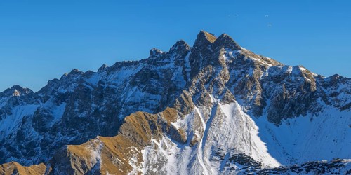 Panorama from Rubihorn, 1957m to Nebelhorn, 2224m, Daumengruppe, Allgäu Alps, Allgäu, Bavaria,