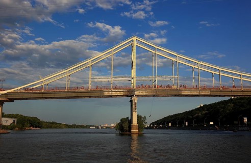 Bridge over the Dnepr River, Kiev, Ukraine, Europe