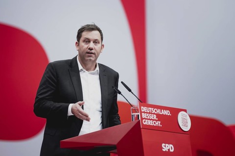 Lars Klingbeil, SPD-Parteivorsitzender, aufgenommen im Rahmen des Bundesparteitags der