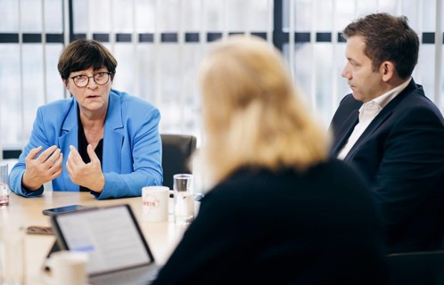 Saskia Esken, Bundesvorsitzende der SPD, aufgenommen im Rahmen eines Interview mit dem RND in