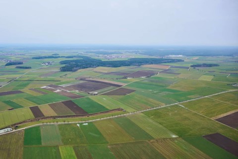 Aerial view of the area around Neumarkt in der Oberpfalz, Bavaria, Germany, Europe