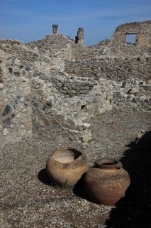 Amphorae at the Antiquarium, Pompeii, Campania, Italy, Europe