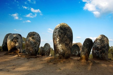 Megaliths, Cromlech of Almendres, Alentejo, stone oval, stone circle, megalith, monolith, menhir,