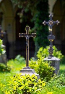 Crosses at the cemetery of St. Sebastian, Church of St. Peter, Salzburg, Austria, Europe