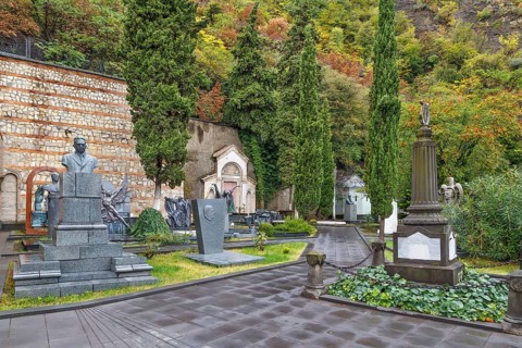 The Mtatsminda Pantheon is a necropolis in Tbilisi, Georgia, where some of the most prominent