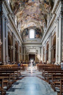 Rome, Italy, August 18, 2016: Interior view of church of St. Ignatius of Loyola. It is a Roman