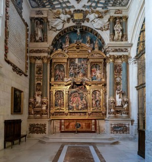 Burgos, Spain, 14 April, 2024: view of the altar piece of the Chapel of the Nativity, Europe