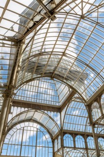 Madrid, Spain, November 2, 2018: Interior view of Crystal Palace, Palacio de Cristal, in Retiro