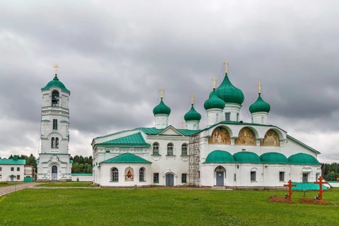 Alexander-Svirsky Monastery is orthodox monastery in the Leningrad region, Russia. Transfiguration