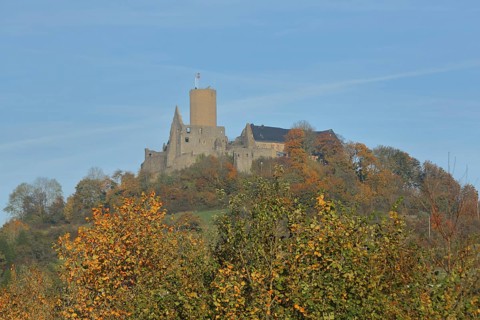 Gleiberg Castle with autumn atmosphere, Wettenberg, Hesse, Germany, Europe