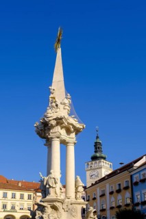 Market square with town hall, Pomona Fountain and Trinity Column, St Wenceslas Church, Old Town,