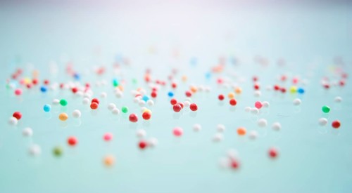 Colourful nonpareils, sugar pearls, sprinkle decorations in bright colours, mini sugar balls for