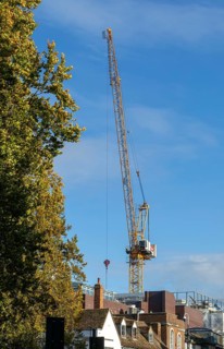 Liebherr 160 HC-L 8/16 Litronic Luffing Jib Crane tower crane, Cambridge, Cambridgeshire, England,