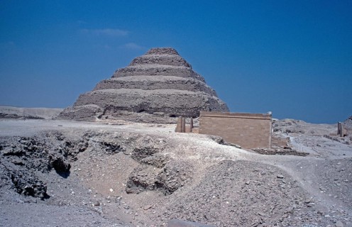 Step pyramid of Djoser, Sakkara, al-Jiza governorate, Egypt, September 1989, vintage, retro, old,