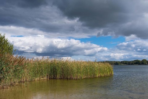 View over the Scharmützelsee, Wendisch-Rietz, Brandenburg, Germany, Europe