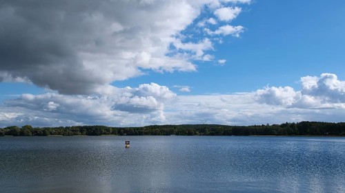 View over the Scharmützelsee, Wendisch-Rietz, Brandenburg, Germany, Europe