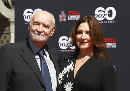 James Bond 60th anniversary celebration. Producers Michael G. Wilson and Barbara Broccoli place