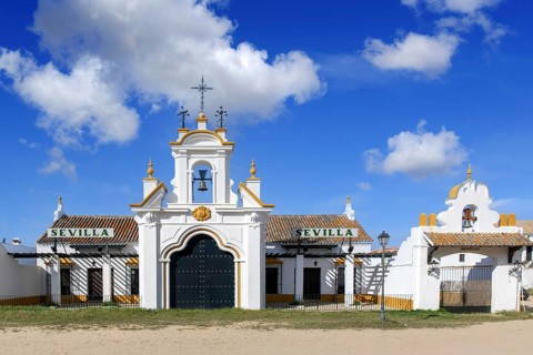 A church in El Rocio, Spain, Huelva, El Rocio, church, architecture, Spain, Huelva, El Rocio, El