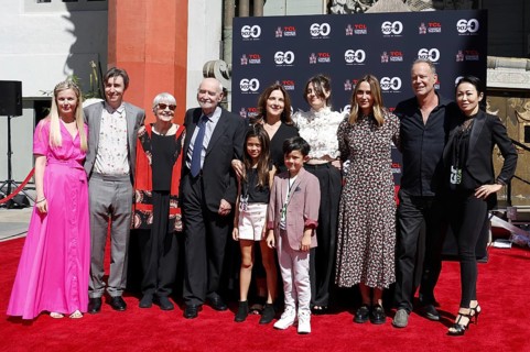 James Bond 60th anniversary celebration. Producers Michael G. Wilson and Barbara Broccoli place