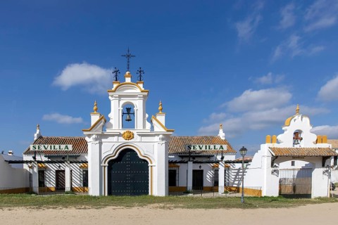 A church in El Rocio, Spain, Huelva, El Rocio, church, architecture, Spain, Huelva, El Rocio, El