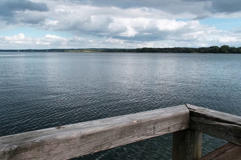 View over the Scharmützelsee, Wendisch-Rietz, Brandenburg, Germany, Europe