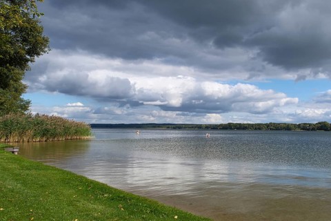 View over the Scharmützelsee, Wendisch-Rietz, Brandenburg, Germany, Europe