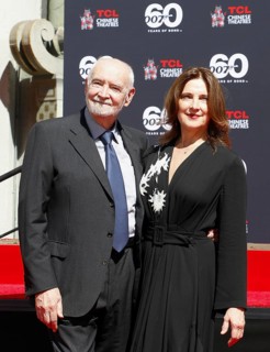 James Bond 60th anniversary celebration. Producers Michael G. Wilson and Barbara Broccoli place