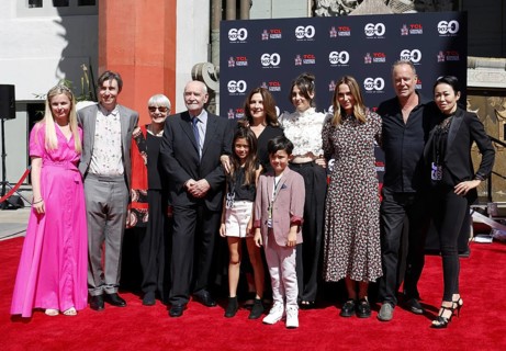 James Bond 60th anniversary celebration. Producers Michael G. Wilson and Barbara Broccoli place