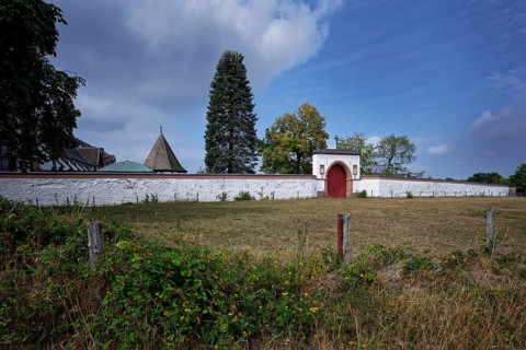 Wall around the former Trappist monastery Mariawald Abbey in the Eifel region