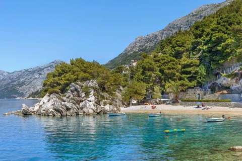 Beach on the Adriatic Sea in Brela, Croatia, Europe