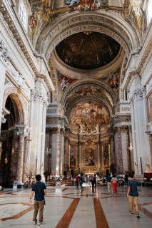 Rome, Italy, August 18, 2016: Interior view of church of St. Ignatius of Loyola. It is a Roman