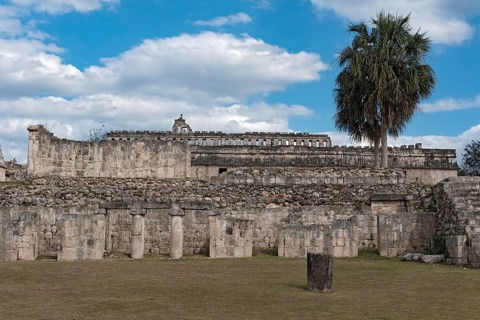 The ruins of the ancient Mayan city of Kabah, Yucatan, Mexico, Central America