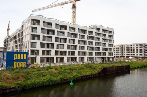 10.06.2019, Berlin, Germany, Europe, Construction site with new flats in Europacity on the banks of