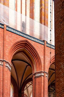 Wismar, Germany, August 2, 2019: Church of St. Nicholas. Interior view, Europe