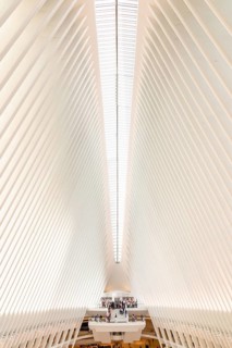 New York City, USA, June 24, 2018: Interior view of World Trade Center Transportation Hub or Oculus