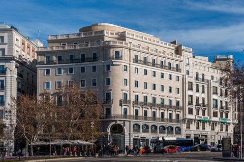 Madrid, Spain, January 28, 2024: Luxury residential buildings in Plaza de la Independencia, Europe