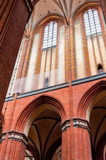 Wismar, Germany, August 2, 2019: Church of St Nicholas, interior view, Europe