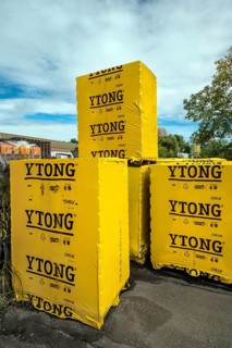 Ytong bricks wrapped in plastic film, Allgäu, Bavaria, Germany, Europe