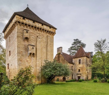 Historical tower in Saint-Leon-sur-Vezere, Dordogne, France, Europe