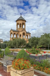 Bell tower on the territory of Holy Trinity Cathedral of Tbilisi, Georgia, Asia