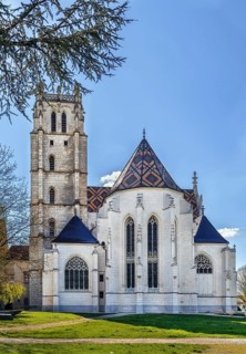 Church of Royal Monastery of Brou in Bourg-en-Bresse, France. View from apse