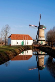 The Kildonkse windmill on the river Brabantse Aa near Dinther in the Dutch province Noord-Brabant