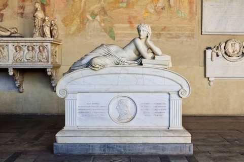 The allegorical figure of Science on the sarcophagus of the late astronomer and physicist
