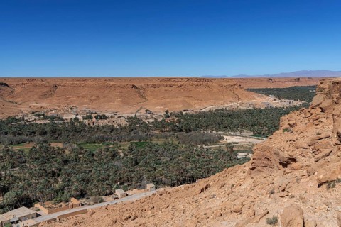 A landscape view of the Ziz Valley and the Tafilalet region in central Morocco