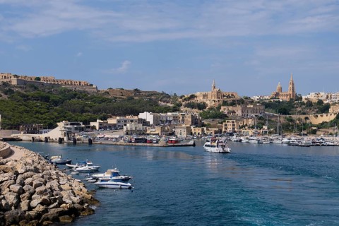 Arriving to Gozo by ferry, Mgarr, Malta, Europe