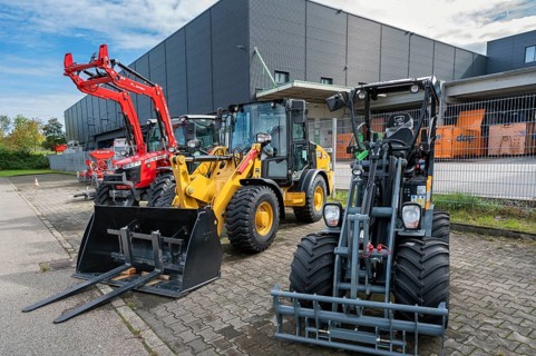 Machinery at BayWa AG Baustoffe, Kempten, Allgäu, Bavaria, Germany, Europe
