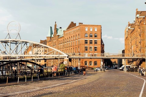 Hamburg, Germany, August 3, 2019: The Warehouse District or Speicherstadt. It was built as a free