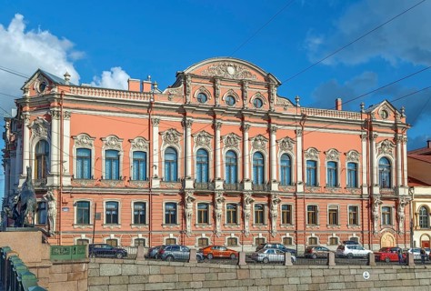 Belosselsky Belozersky Palace is a Neo-Baroque palace at the intersection of the Fontanka River and
