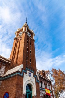 Madrid, Spain, December 9, 2019: Matadero cultural center in Madrid Rio. Matadero Madrid is a