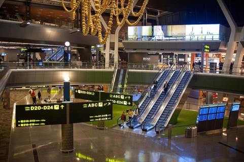 27.06.2019, Doha, Qatar, Asia, Interior view of the departure hall at the new Hamad International